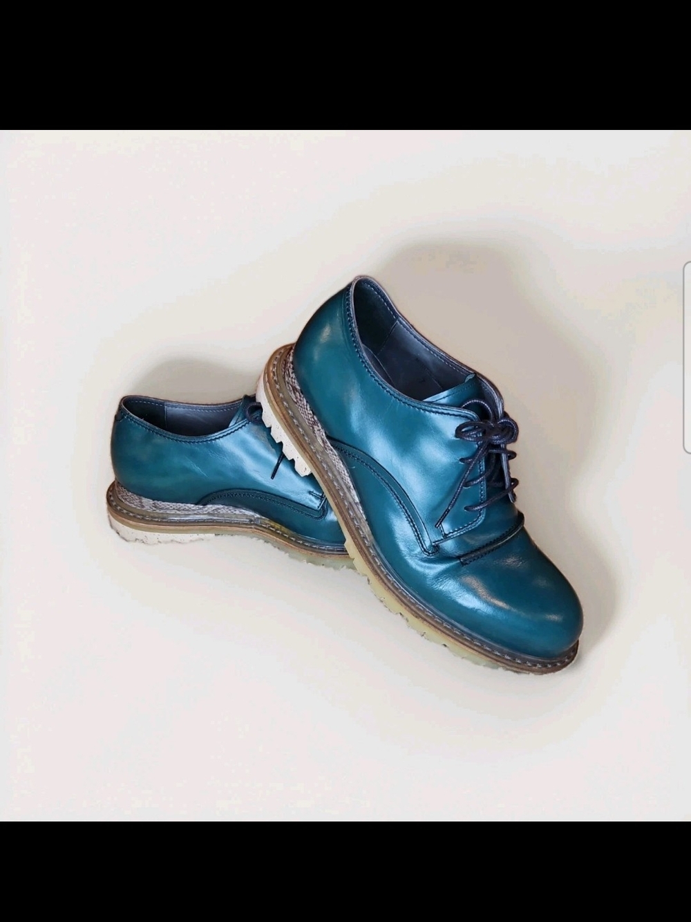 Lanvin Men's Green Lotus Emerald Green Classic Derby Shoe Size 7